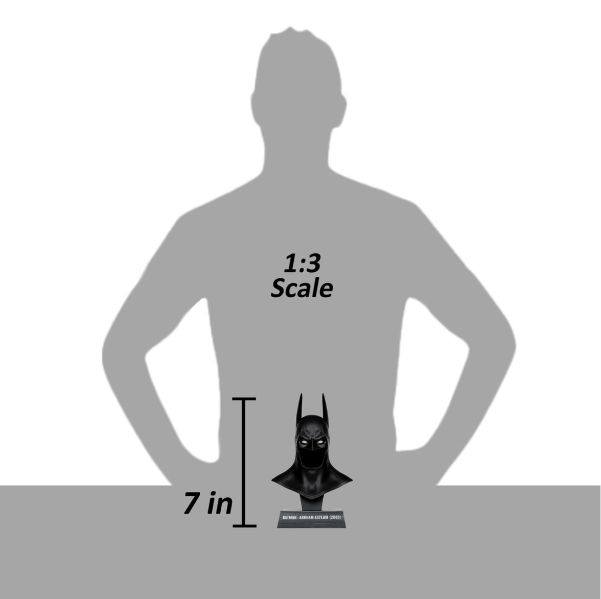 dc direct prop replica wave 3 batman arkham asylum 1:3 scale cowl dc direct prop replica wave 3 batman arkham asylum 1:3 scale cowl