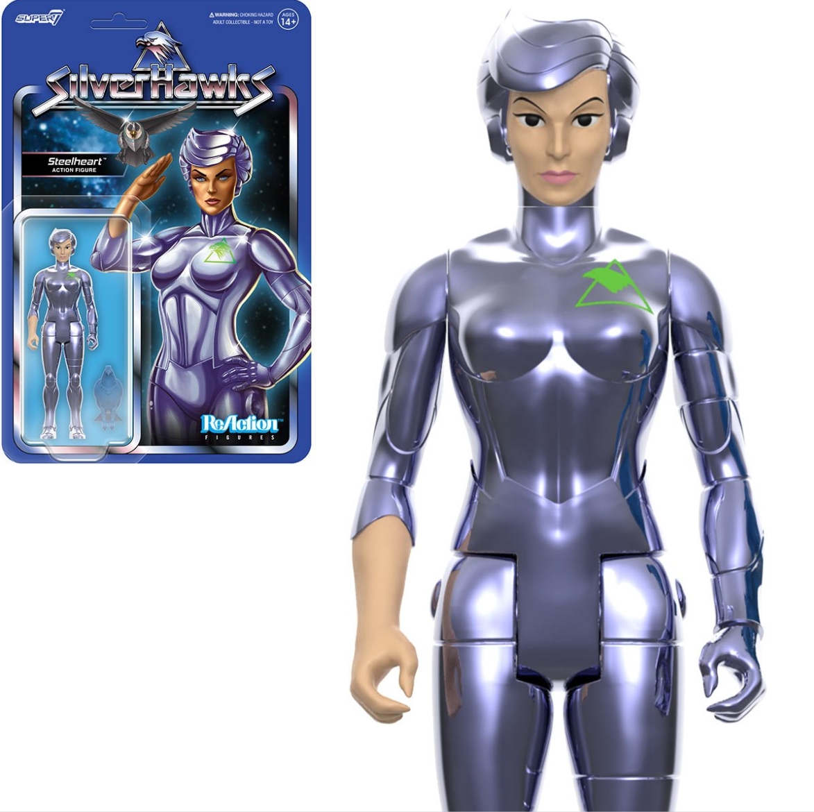 silver hawks steelheart (toy version) 3 3/4 inch reaction figure silver hawks steelheart (toy version) 3 3/4 inch reaction figure